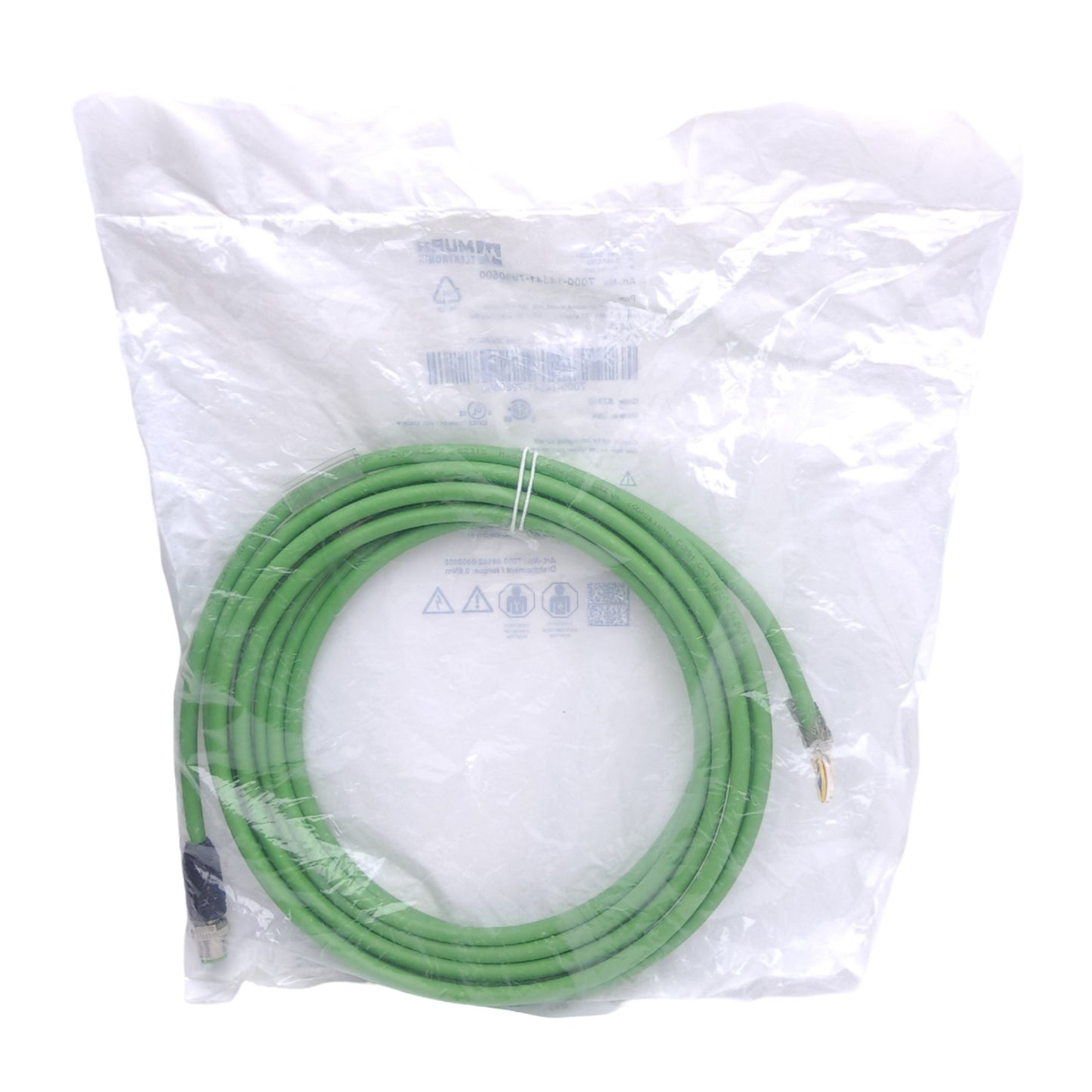 New Murr Elektronik 7000-14541-7960500 Cordset, M12 4-Pin Male to Flying Leads, 5m