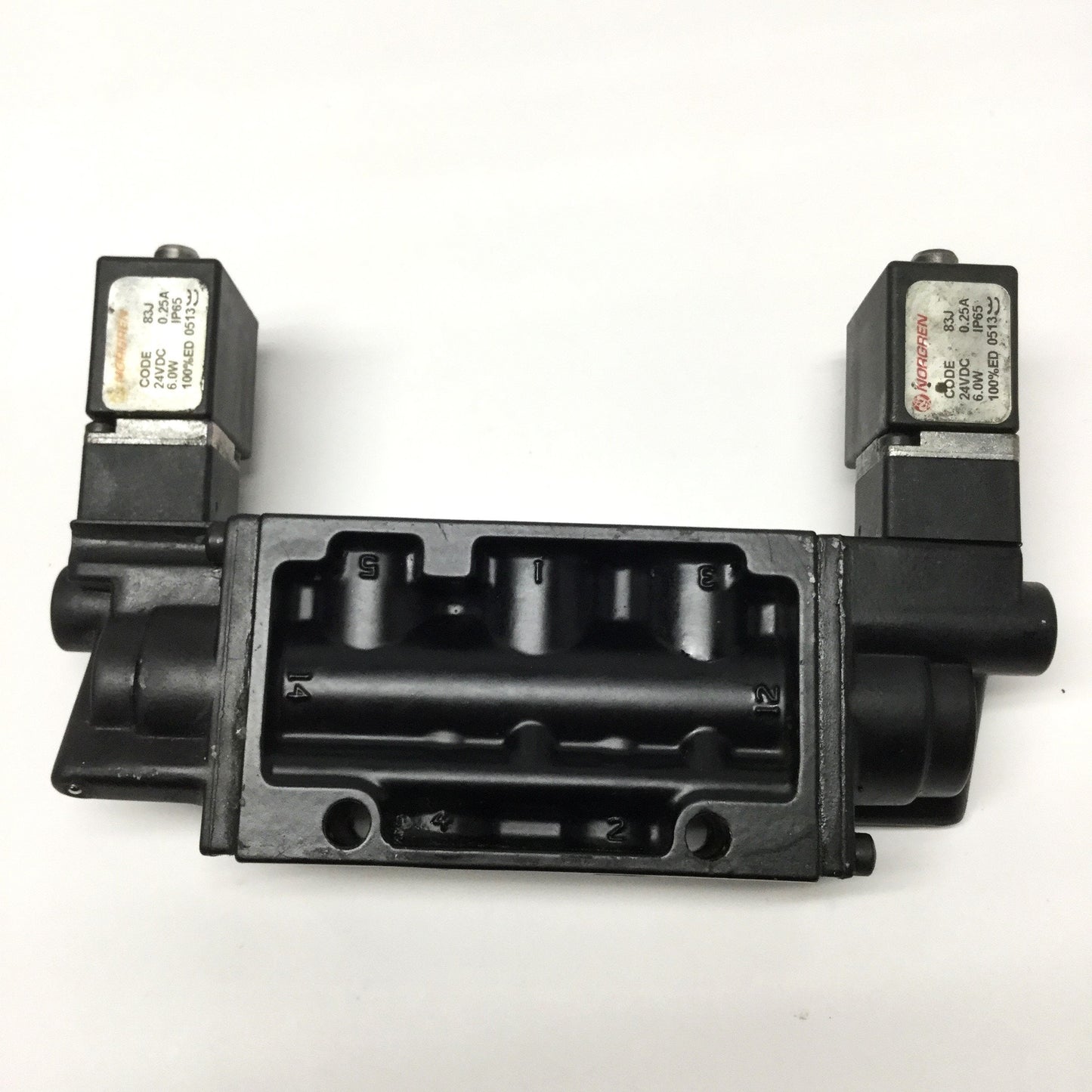 Used Norgren K71EA00KV2KV22W2 Inline Spool Solenoid Valve 5-Port, 2-Position 24VDC