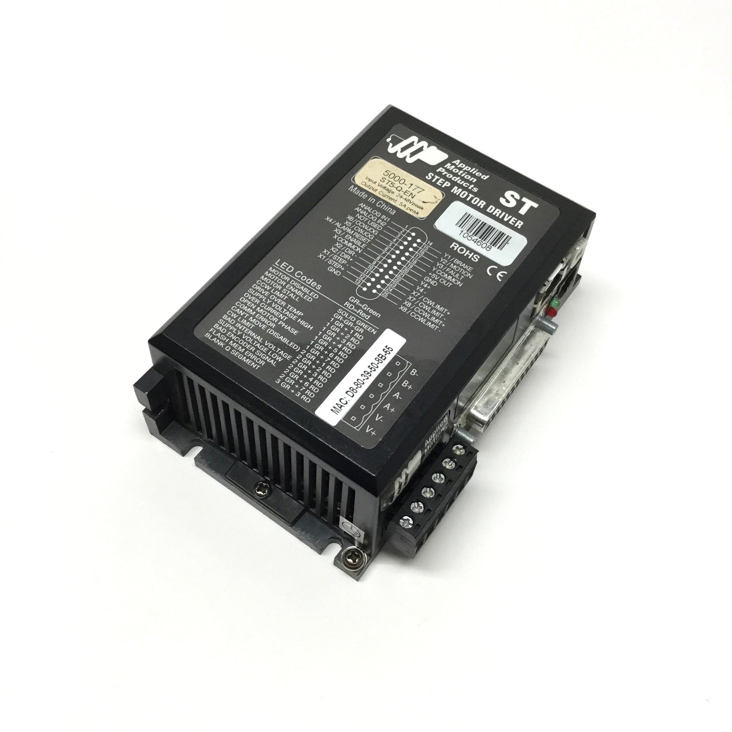Used Applied Motion ST5-Q-EN Q-Programmable Microstep Drive w/Ethernet, 24-48VDC 5A