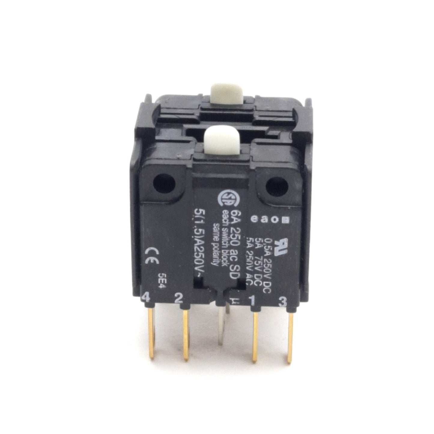 New EAO 51-972.F22 Pushbutton Switch Contact Block Element, 2NO/2NC, 250V 5A, 2-P