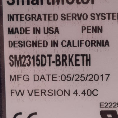 New Moog Animatics SM2315DT-BRKETH SmartMotor DC Servomotor, ø1/4in Shaft, NEMA 23