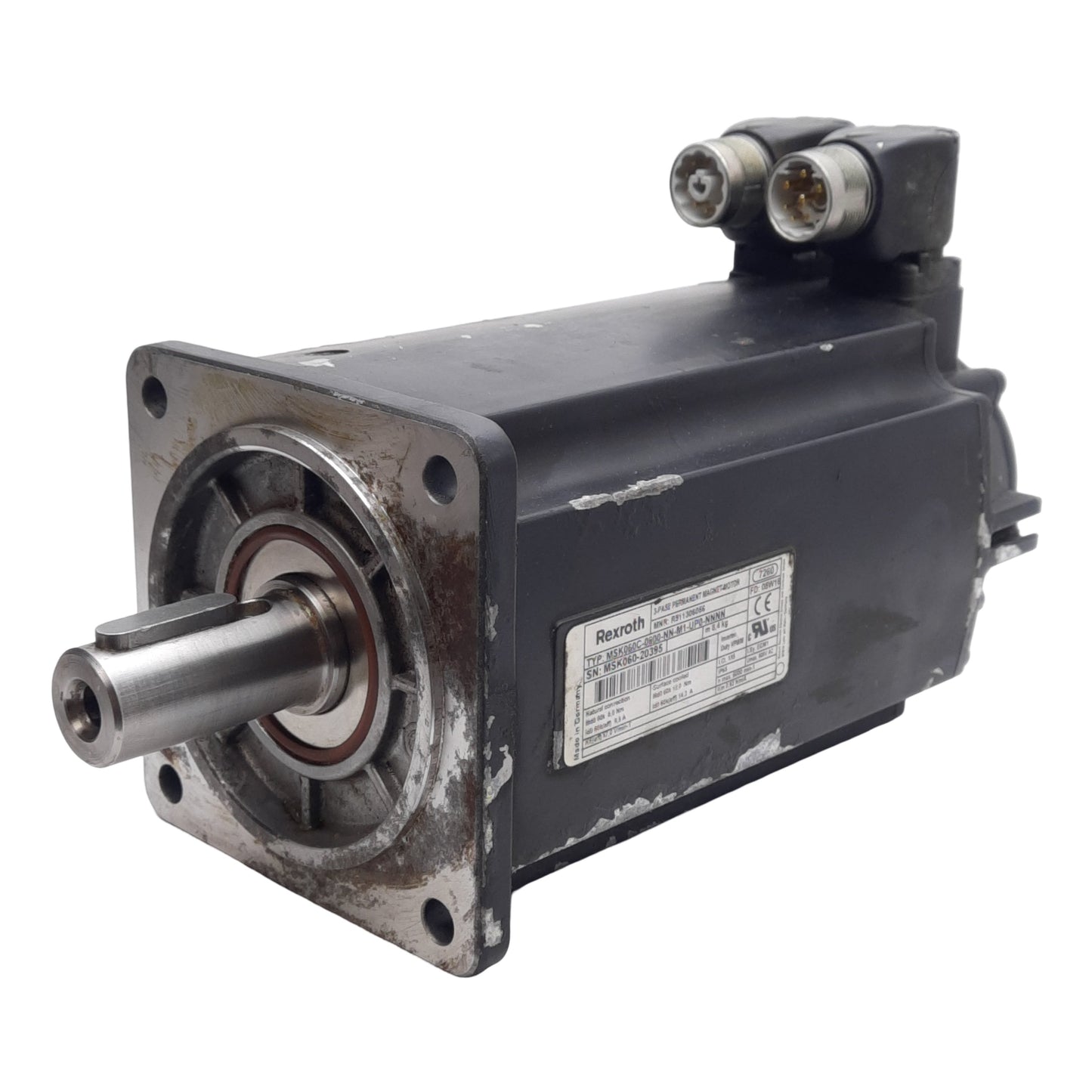Used Rexroth MSK060C-0600-NN-M1-UP0-NNNN Synchronous Motor 3Ø 600VAC 9.5A 115mm Frame