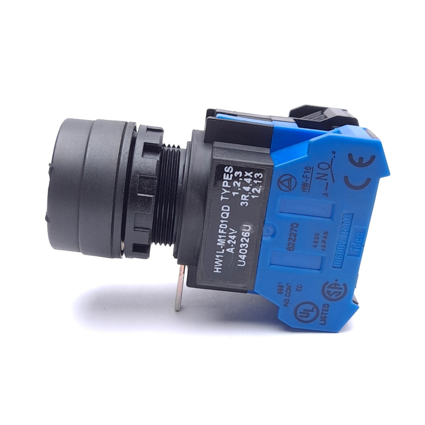Used IDEC HW1L-M1F01QD-A-24V Pushbutton, 1 NC, Momentary, Illuminated, 24VAC/DC