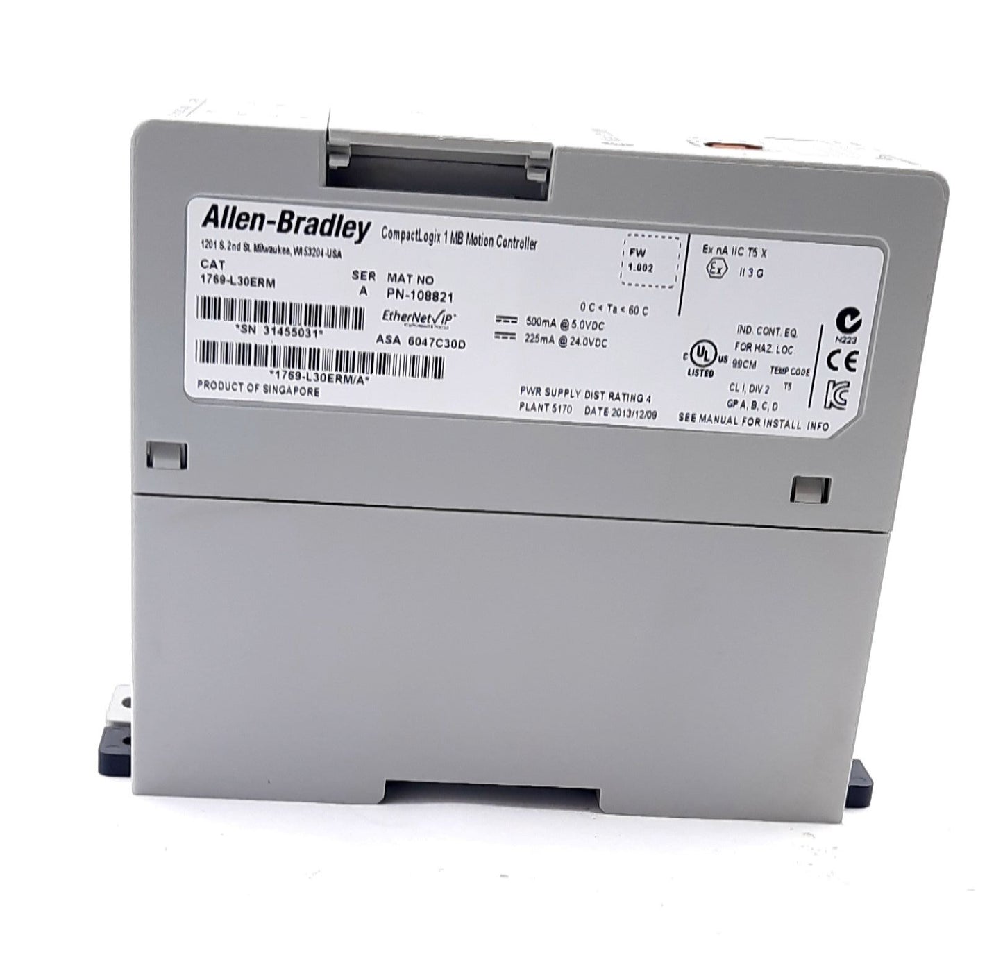 New Allen Bradley 1769-L30ERM CompactLogix PLC Motion Controller, 1MB User Memory