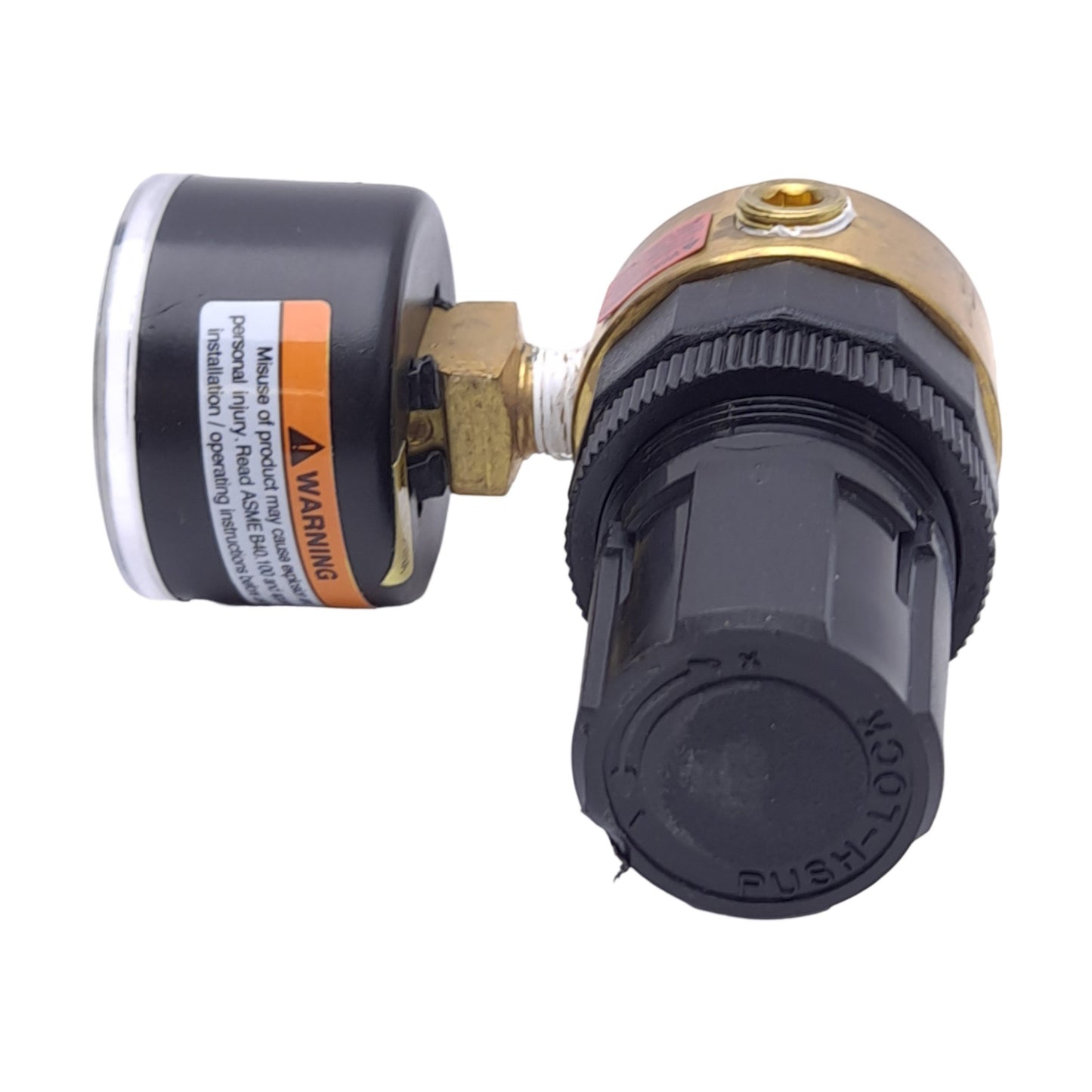 Used Parker Watts R364-01CG Pneumatic Regulator, Brass, 1/8" NPT, 0-125psig, W/ Gauge
