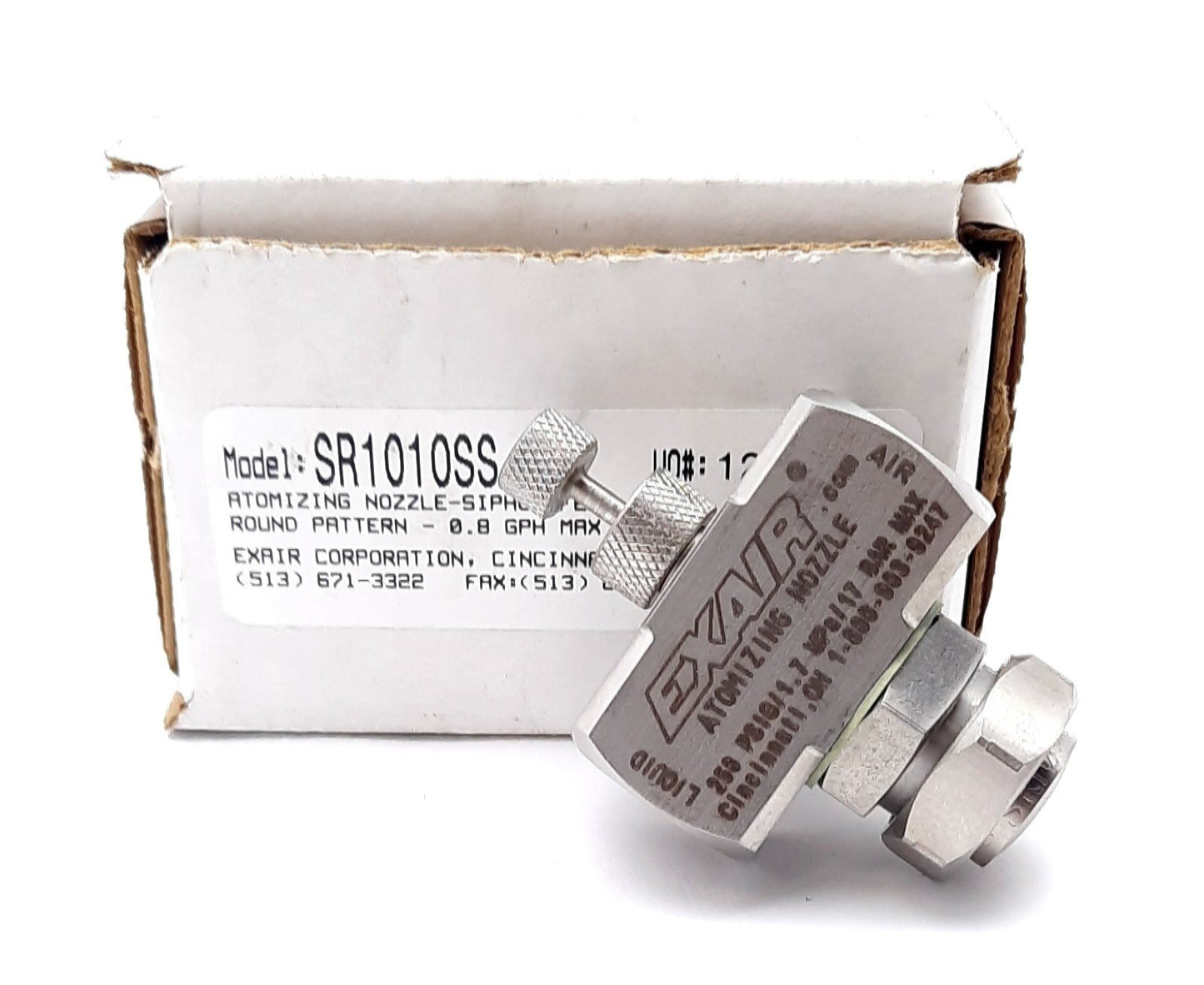 New Exair SR1010SS Atomizing Spray Nozzle Siphon FNPT, 0.5 scfm, 1.6 scfm, 0.8 gph