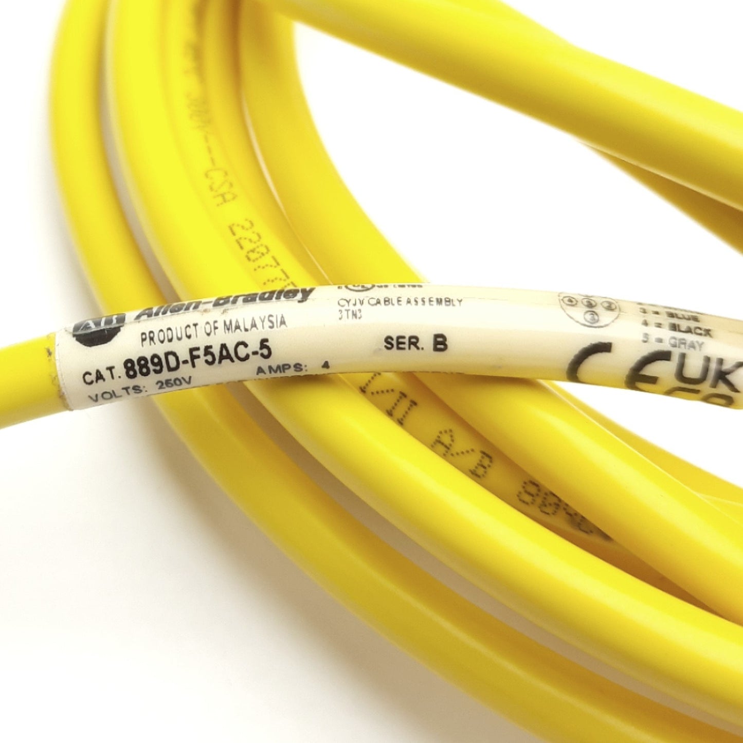 New – Open box Allen Bradley 889D-F5AC-5 Sensor Cable Cordset M12 5-Pin DC Micro F 5m