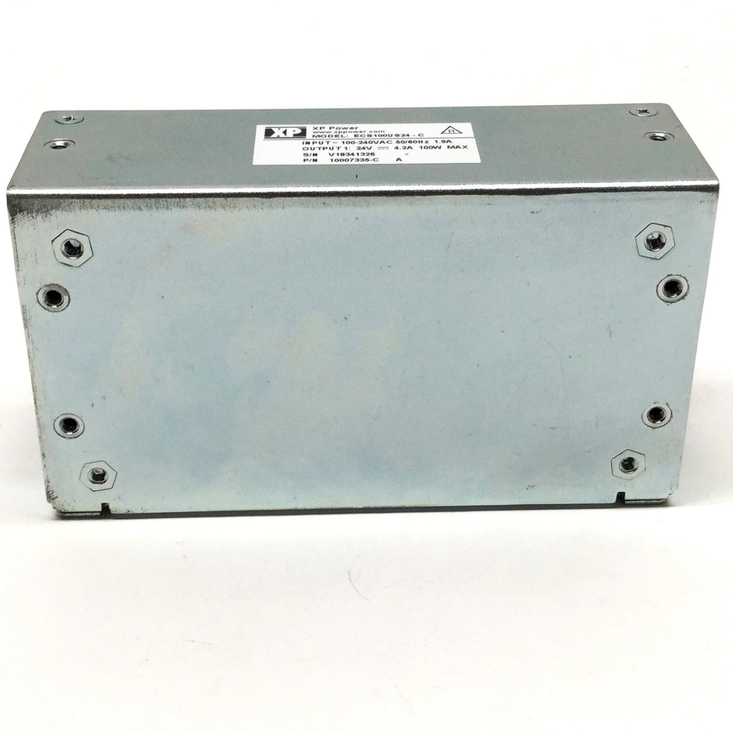 Used XP Power ECS100US24-C Power Supply w/Cover 100-240VAC In, 24VDC 4.2A 100W Out