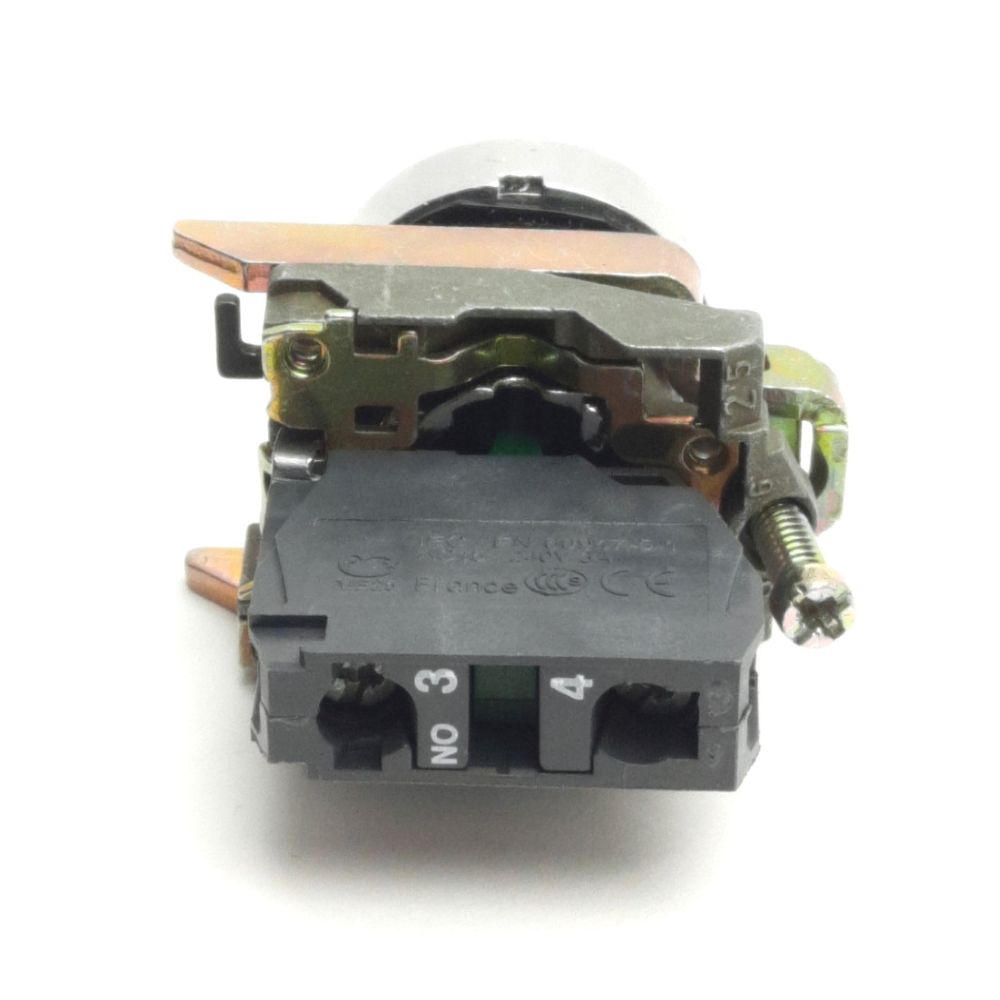 Used Schneider Electric ZB4BA6 Pushbutton Switch w/ 1NO, 600V 10A, 22mm, Blue