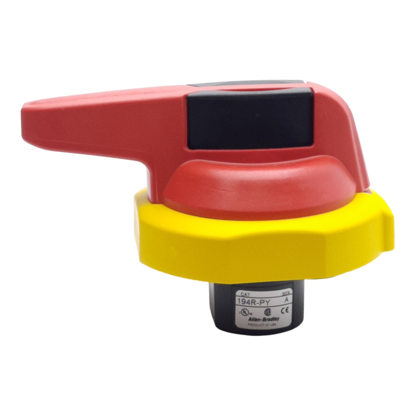 New Allen Bradley 194R-PY Disconnect Switch Rotary Handle, Padlockable, Red/Yellow