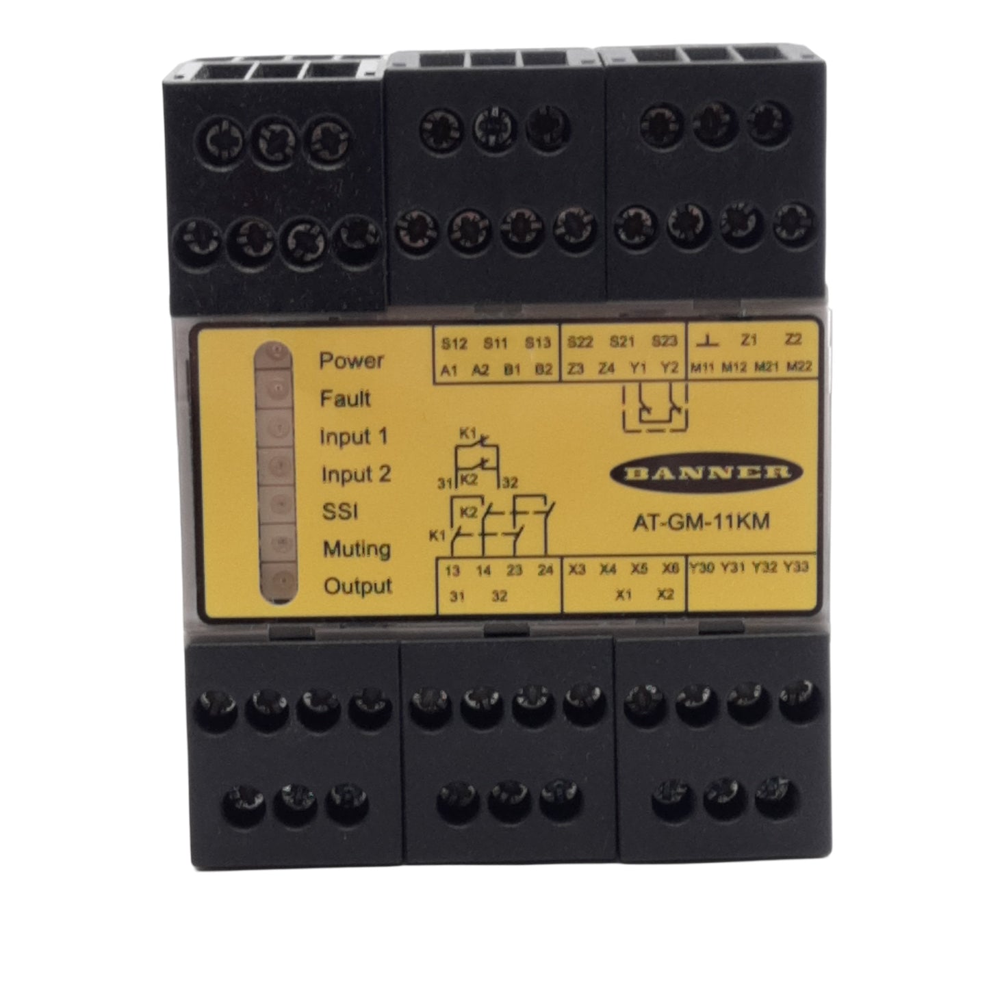 New Banner AT-GM-11KM Dou-Touch Two-Hand Control Module, 115VAC/24VDC, N.C. Aux