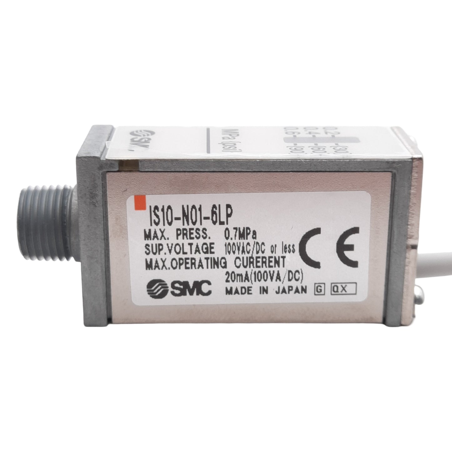 New SMC IS10-N01-6LP Pressure Switch, 0.1-0.6MPa Set, 100VAC/DC 20mA, 3m Lead Wire