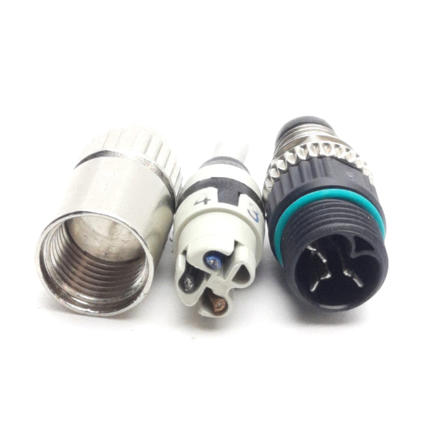 Used Lot of 5 Harting 21 02 151 1305 Field Wireable Connectors, M8 3-Pin Male, 32V 4A