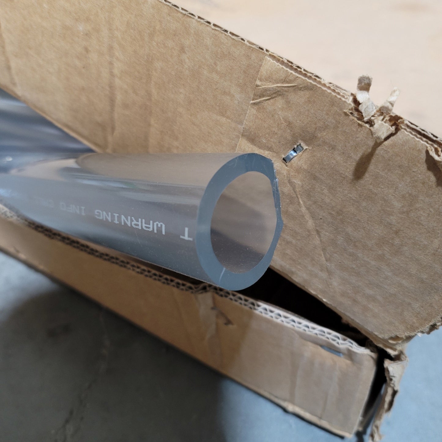 New Saint Gobain ABH00074 Versilon Flexible PVC Tubing 1-1/2"ID x 2"OD x 50Ft Clear