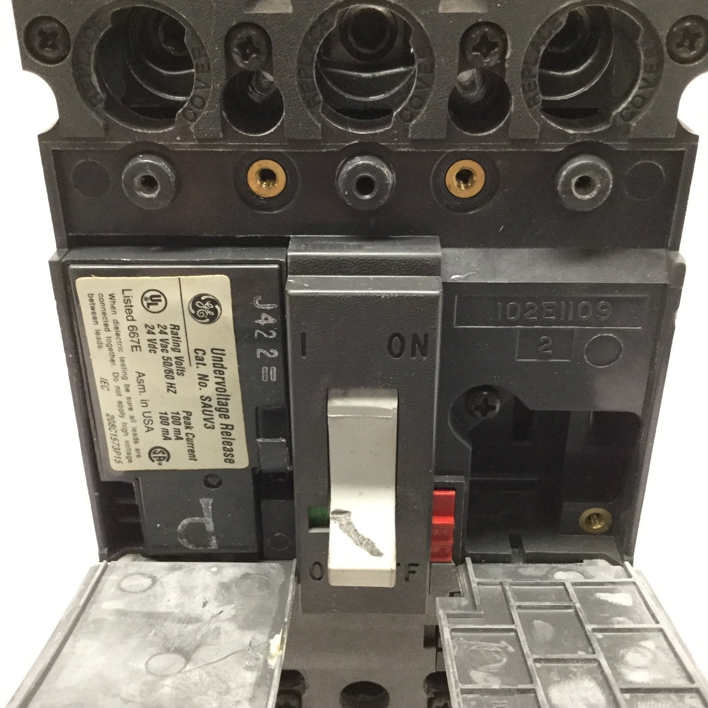 Used GE SEDA36AT0100 Spectra RMS Industrial Molded Case Circuit Breaker, 100A, 600VAC