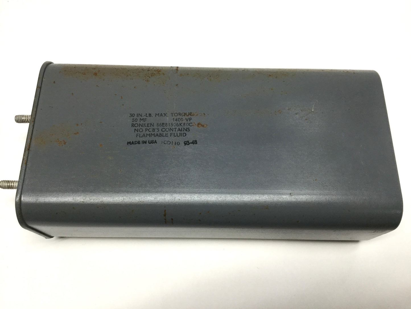 Used Ronken 86E81506K80 SCR Commutation Film Paper Capacitor 50MF 1400Vp 100A