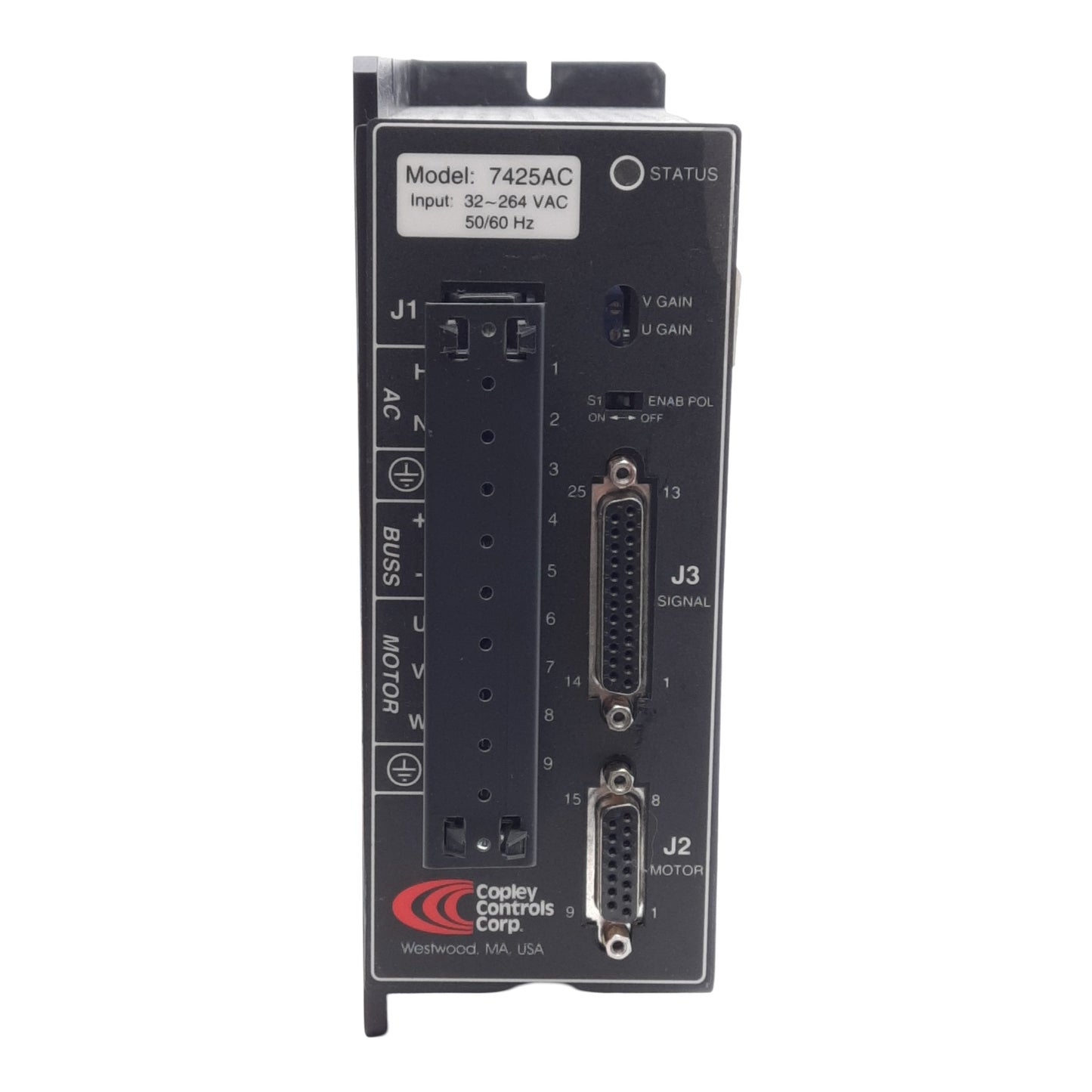 Used Copley Controls 7425AC Servo Amplifier, 32-264VAC 16A Input, 373VDC 20A Output