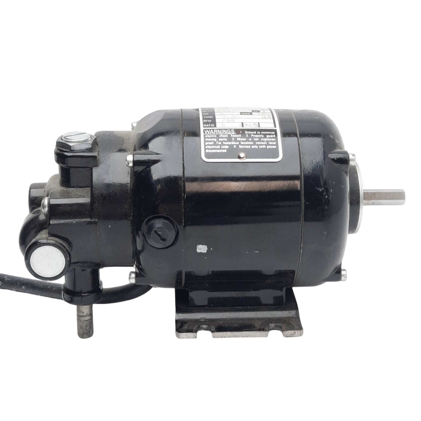 Used Bodine Electric NSH-12B Right Angle Gearmotor, 115V DC 0.33A, 6:1, 288RPM