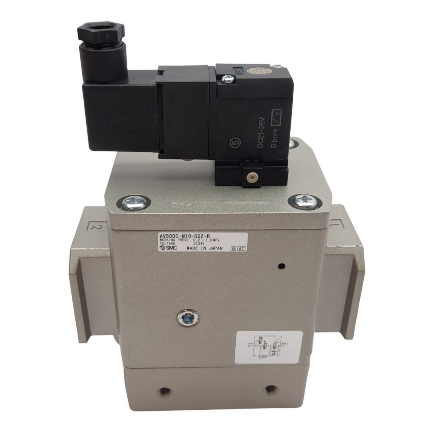 New SMC AV5000-N10-5DZ-R Soft Start-Up Valve, 1in NPT, 0.2-1.0MPa, 24VDC Coil