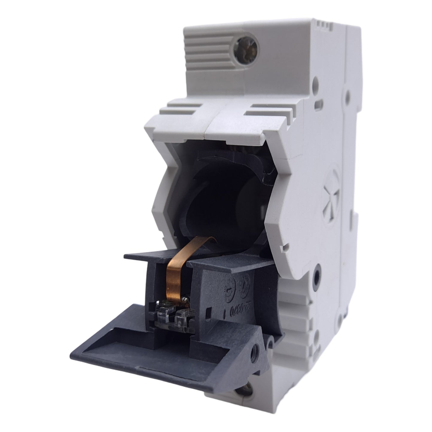 New – Open box Wohner 31932 Fuse Holder, Class J, 1-Pole, 30A, 110-600VAC/DC, DIN Rail