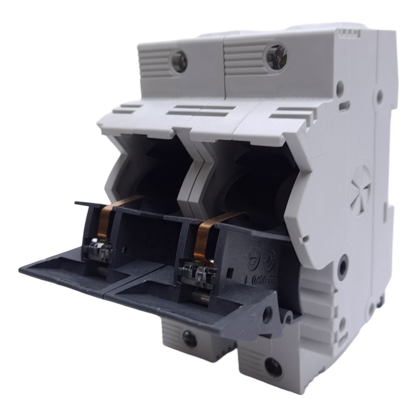 New – Open box Wohner 31933 Fuse Holder, Class J, 2-Pole, 30A, 110-600VAC/DC, DIN Rail