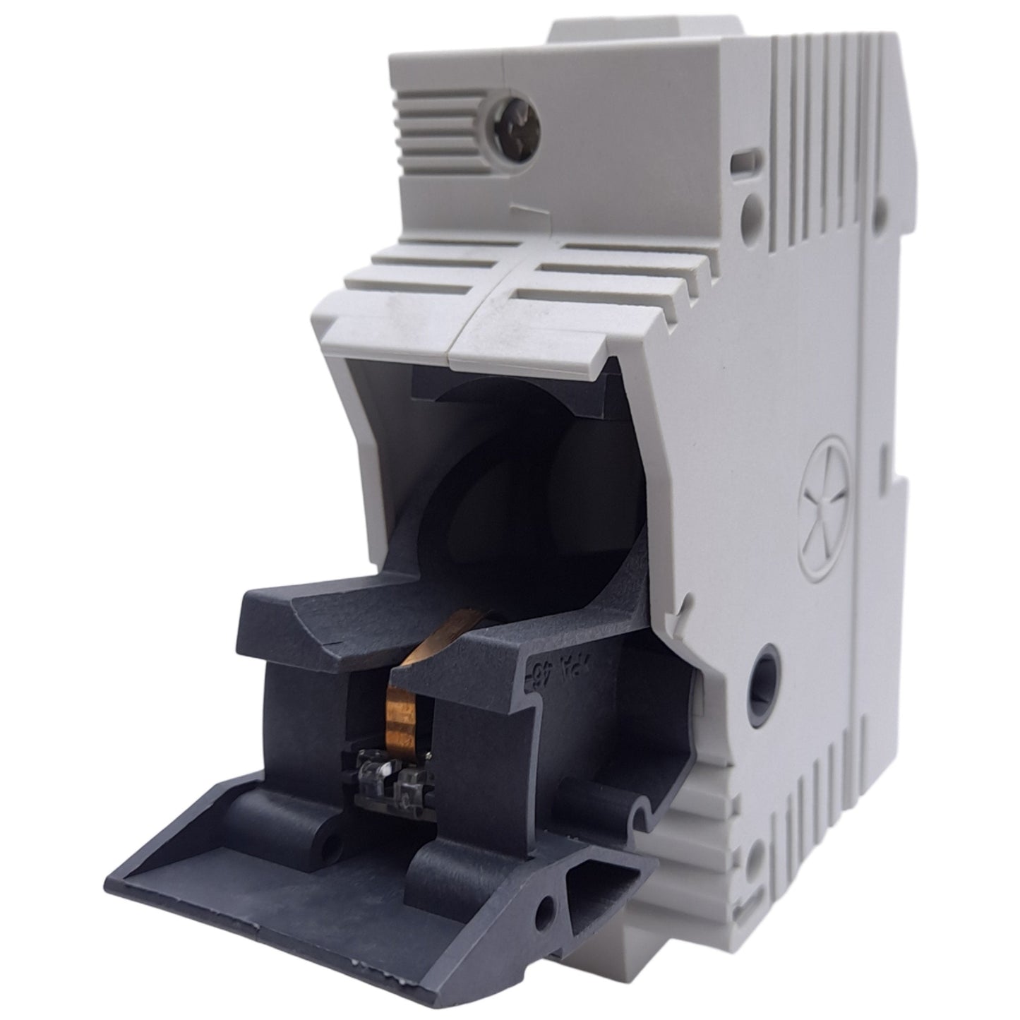 New – Open box Wohner 31923 Fuse Holder, Class J, 1-Pole, 60A, 110-600VAC/DC, DIN Rail