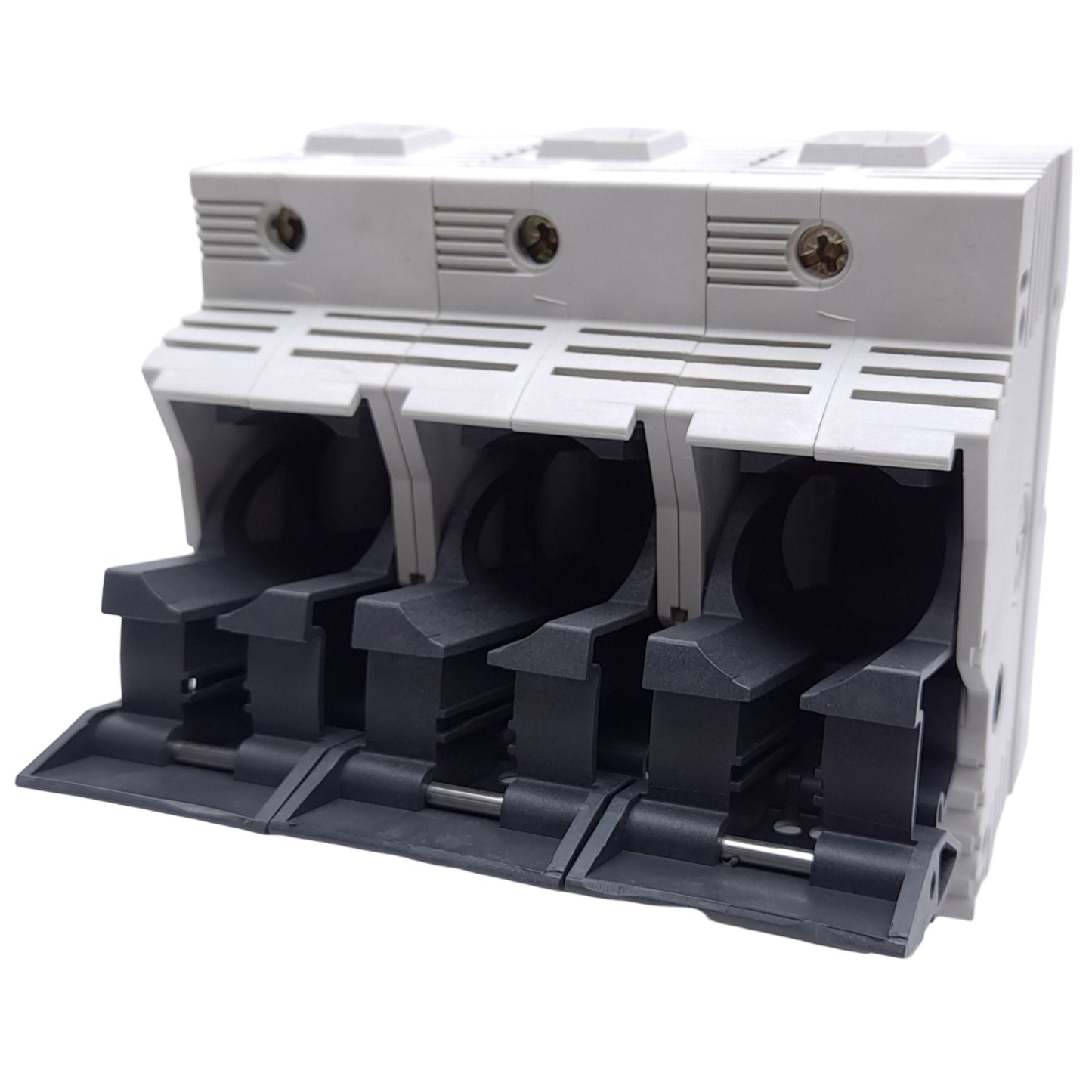 New – Open box Wohner 31922 Fuse Holder, Class J, 3-Pole, 60A, 600VAC/DC, DIN Rail, 14-1/0 AWG