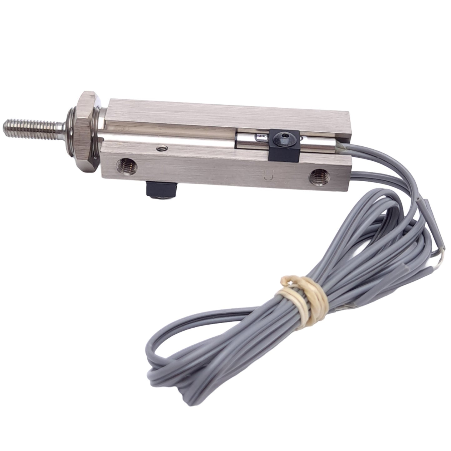 New – Open box SMC NCDJPB10-100D-90 Pin Cylinder, ø3/8in Bore, 1in Stroke, 100psi Max