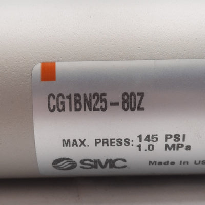 New SMC CG1BN25-80Z Pneumatic Cylinder, ø25mm Bore, 80mm Stroke, 145PSI, 1/8in Rc