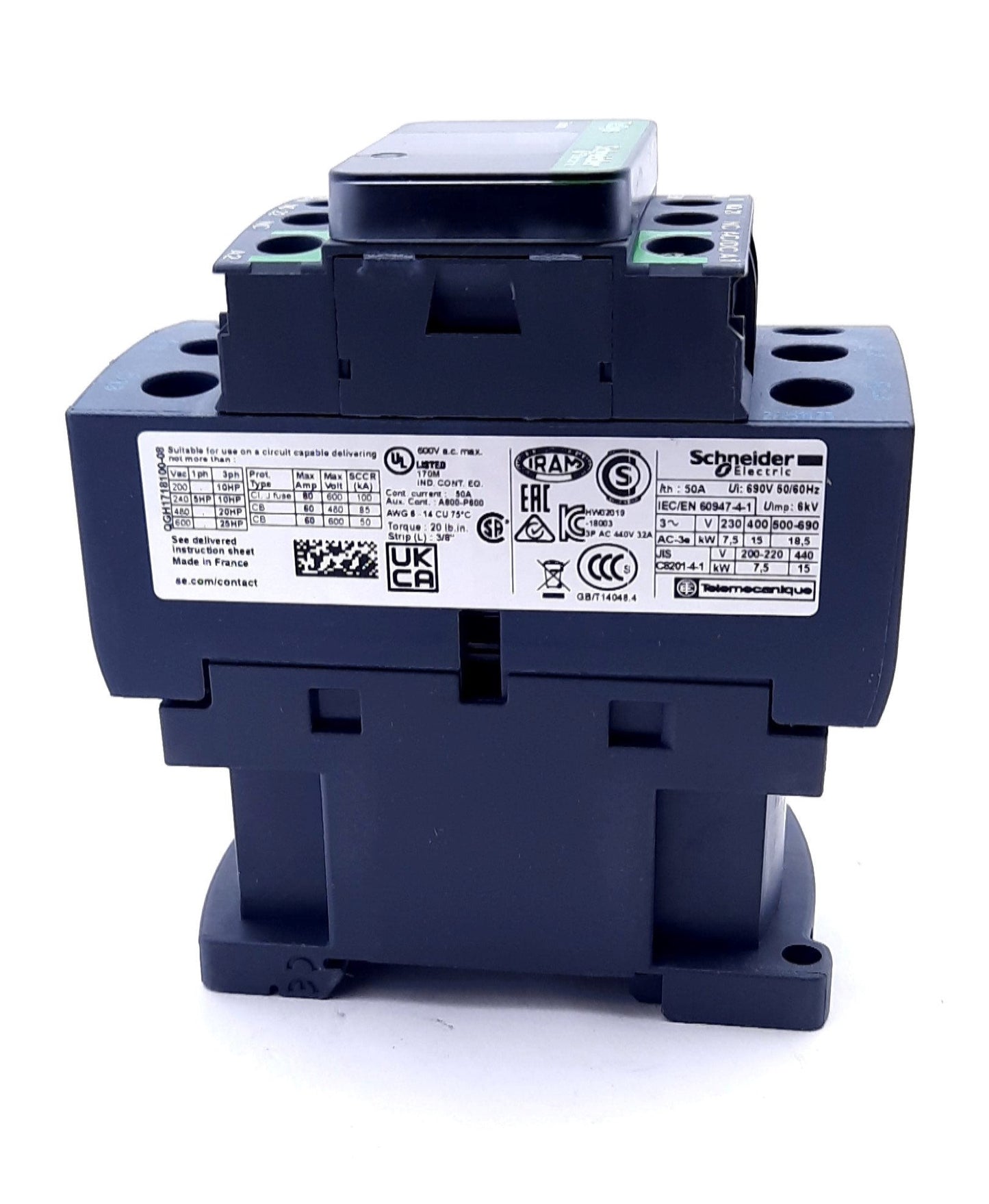 New Schneider Electric LC1D32KUE Non-reversing Contactor 3 Pole 100-250VDC/VAC 50A