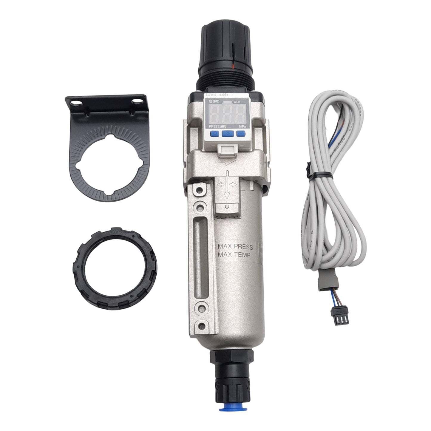 New SMC AWM30-03BDE3-2 Mist Separator Regulator, 0.3µm, 0.05-0.85MPa Set, Rc 3/8in