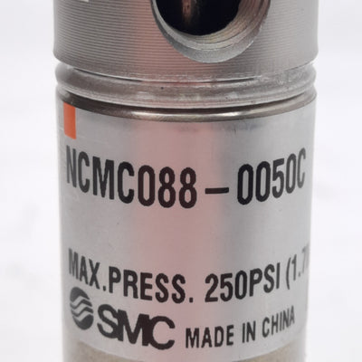 New – Open box SMC NCMC088-0050C Pneumatic Cylinder, ø7/8in Bore, 1/2in Stroke, 250PSI, 1/8 NPT