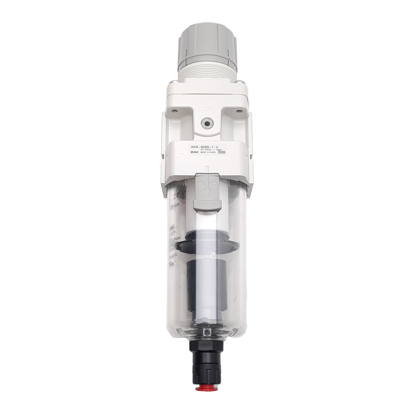 New SMC AW40-N03DH-Z-A Filter Regulator, 5µm, 7-125PSI Set, NPT 3/8in Ports