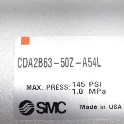New SMC CDA2B63-50Z-A54L Tie-Rod Cylinder, ø63mm Bore, 50mm Stroke, 145PSI, Rc 3/8in