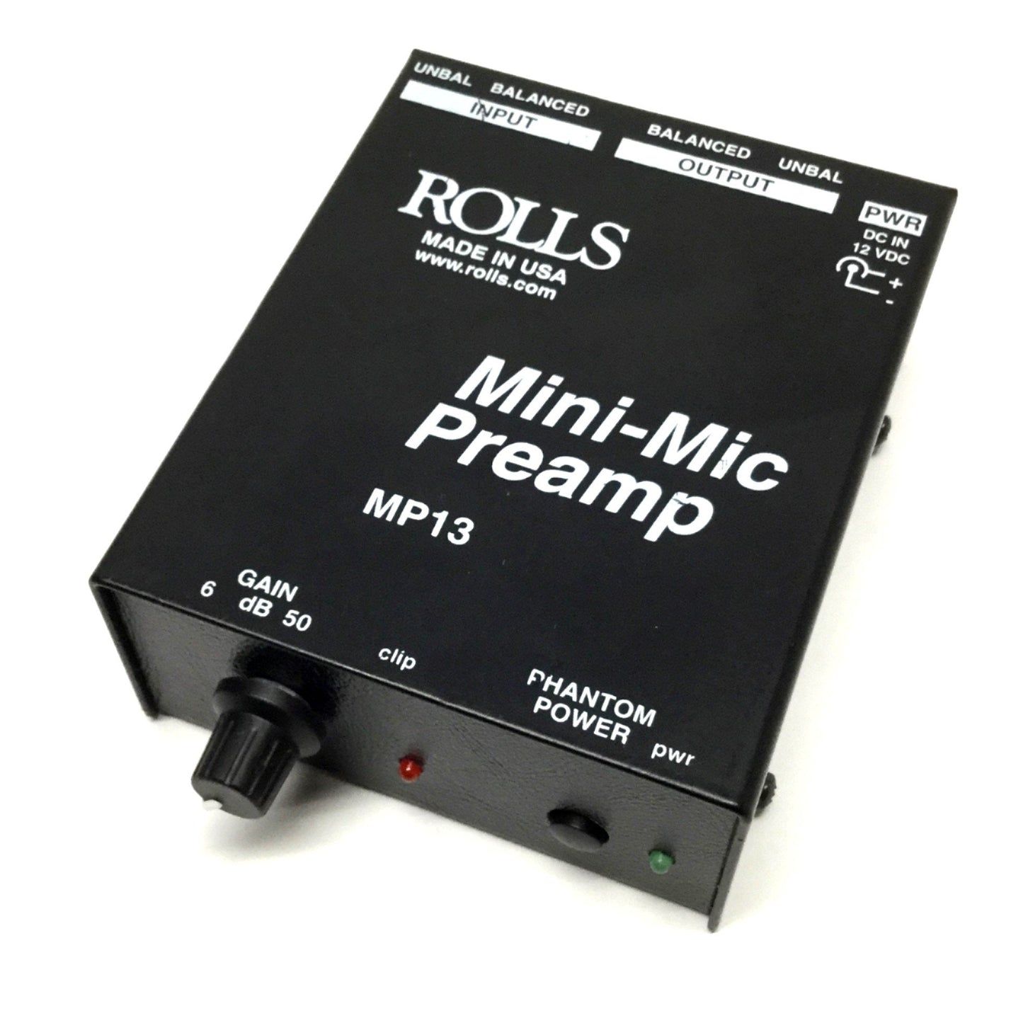 Used Rolls MP13 Mini-Mic Preamp Audio Processor Microphone Preamplifier Single-CH
