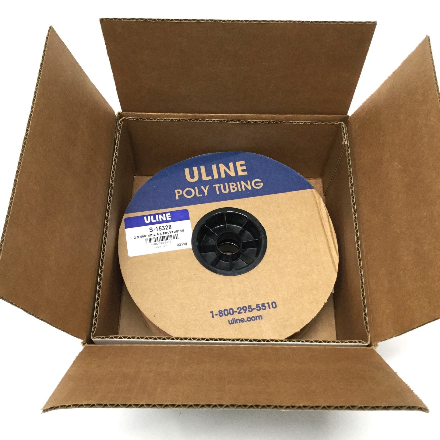 New ULINE S-15328 Anti-Static 4 Mil Poly Tubing Roll 2" x 500' Pink Polyethylene