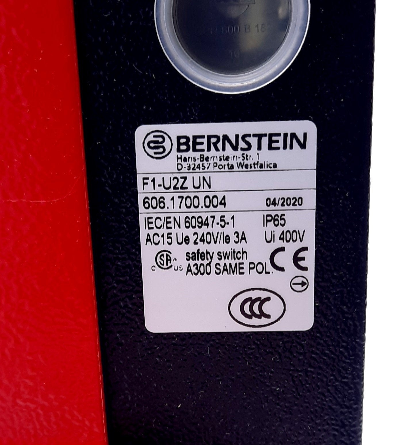 New Bernstein 606.1700.004 Single Pedal Foot Switch W/Cover 400VAC, 10A, 240V