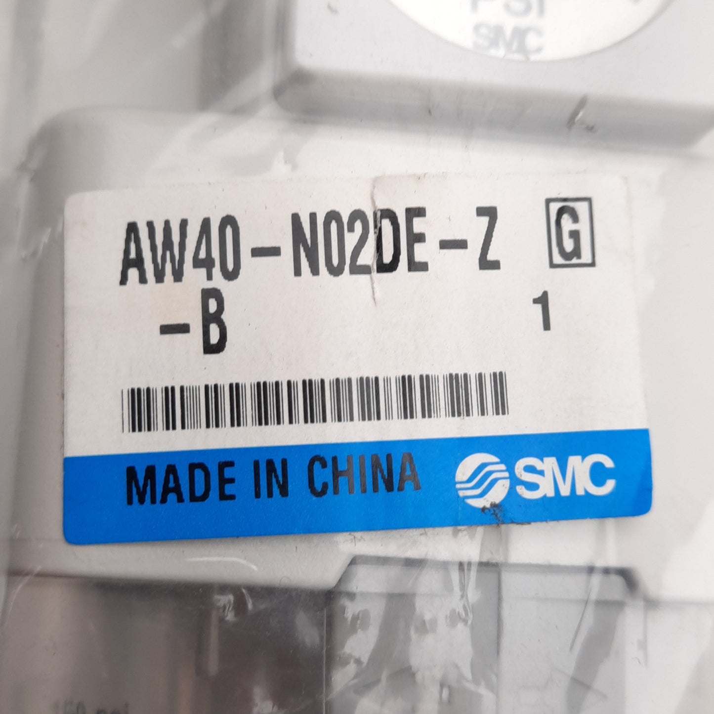 New SMC AW40-N02DE-Z-B Filter Regulator, 5µm Filtration, 7-125PSI Set, NPT 1/4in