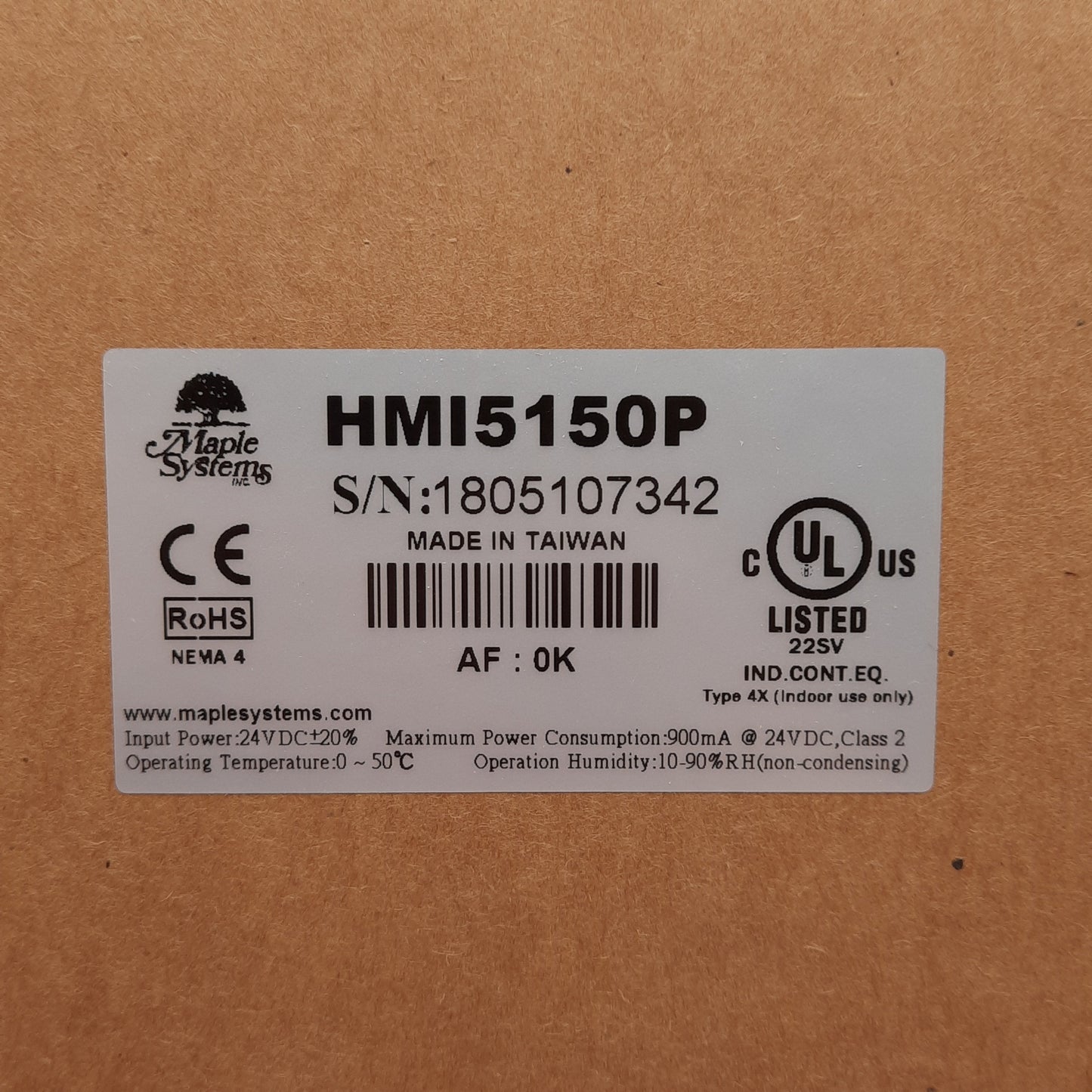 New Maple Systems HMI5150P Touchscreen HMI, 15in 1024x768 TFT Display, 24VDC