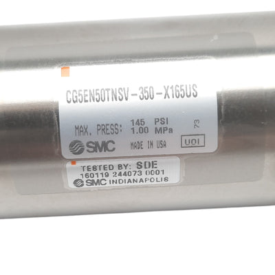 New SMC CG5EN50TNSV-350-X165US Cylinder, ø50mm Bore, 350mm Stroke, 1.0MPa, 1/8in NPT