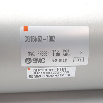 New SMC CG1BN63-100Z Pneumatic Cylinder, ø63mm Bore, 100mm Stroke, 1/4in Rc