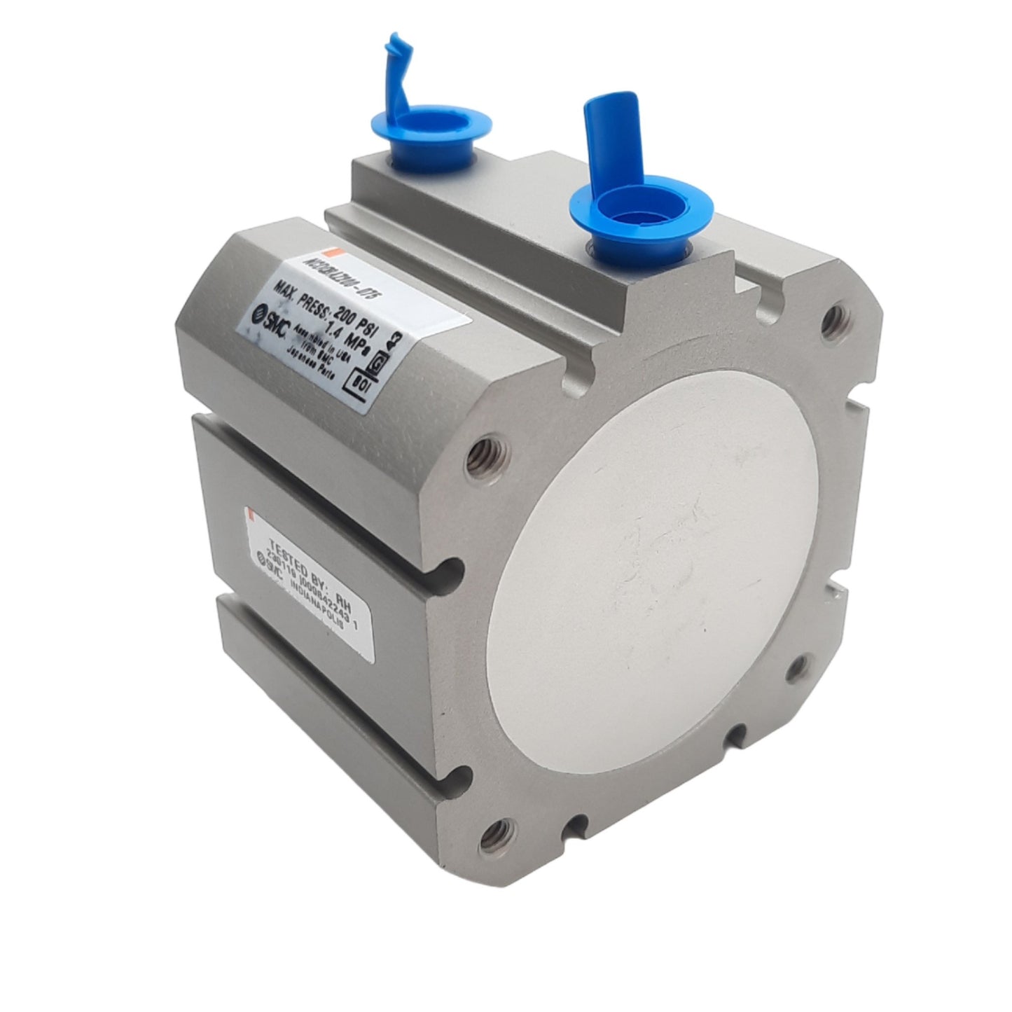 New SMC NCDQ8AZ200-075 Compact Cylinder, ø2in Bore, 3/4in Stroke, 1/8in NPT