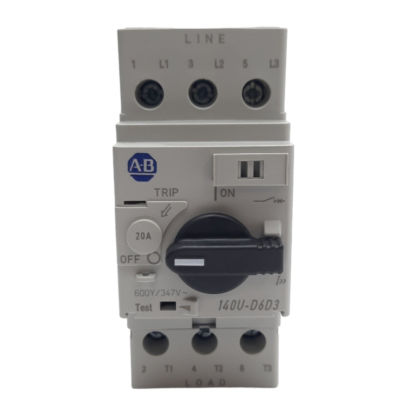 New Allen Bradley 140U-D6D3-C20 Circuit Breaker, 3-P, 600Y/347VAC 20A, D-Frame