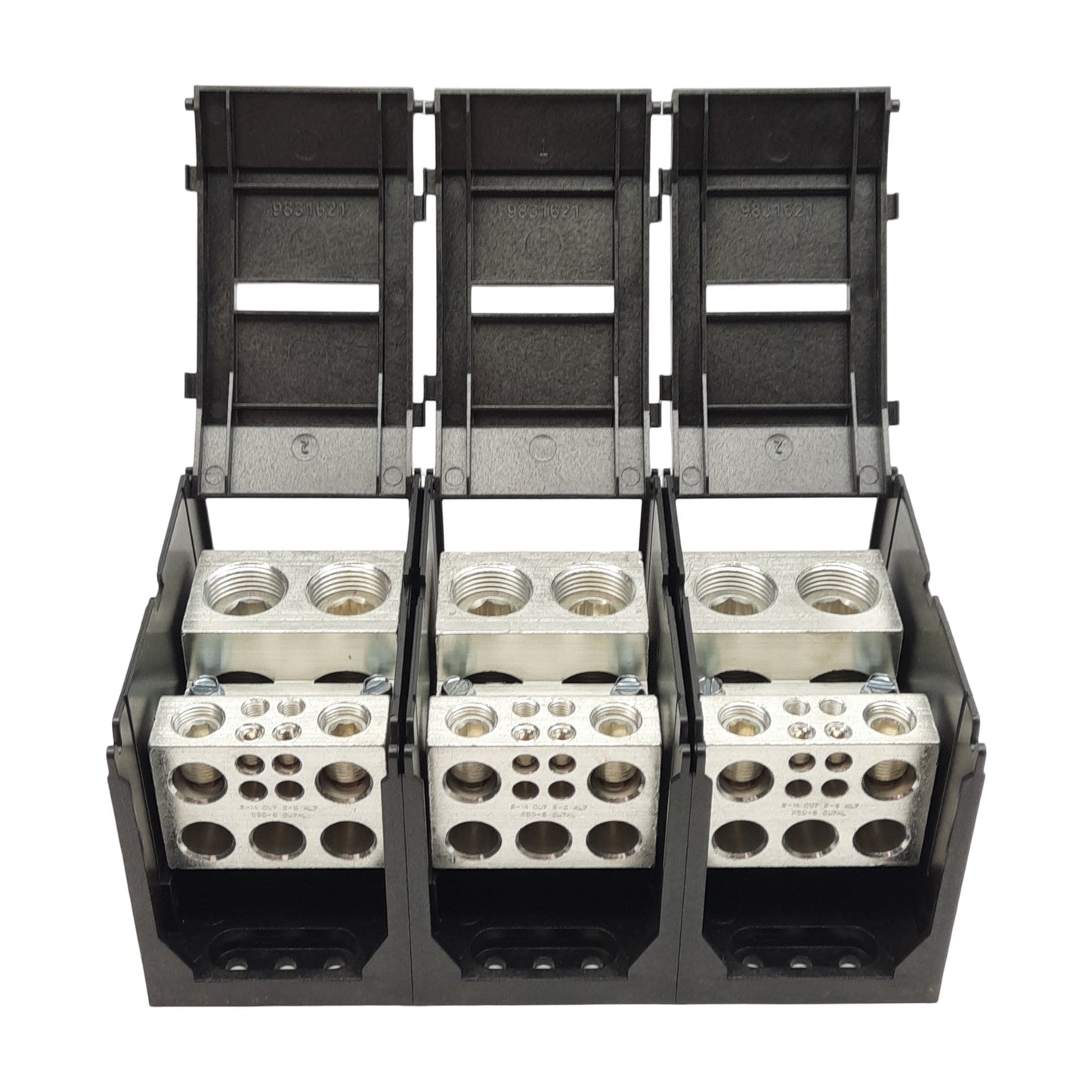 New Marathon 1353706CH Power Distribution Terminal Block w/ Cover, 3-Pole, 600V 950A