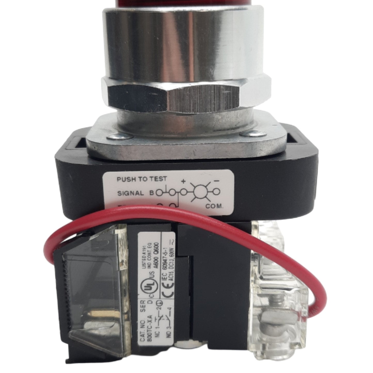 New Allen Bradley 800TC-QT10R Push/Test Pilot Light, 30mm, Red, 120VAC/DC, 1 NO 1 NC