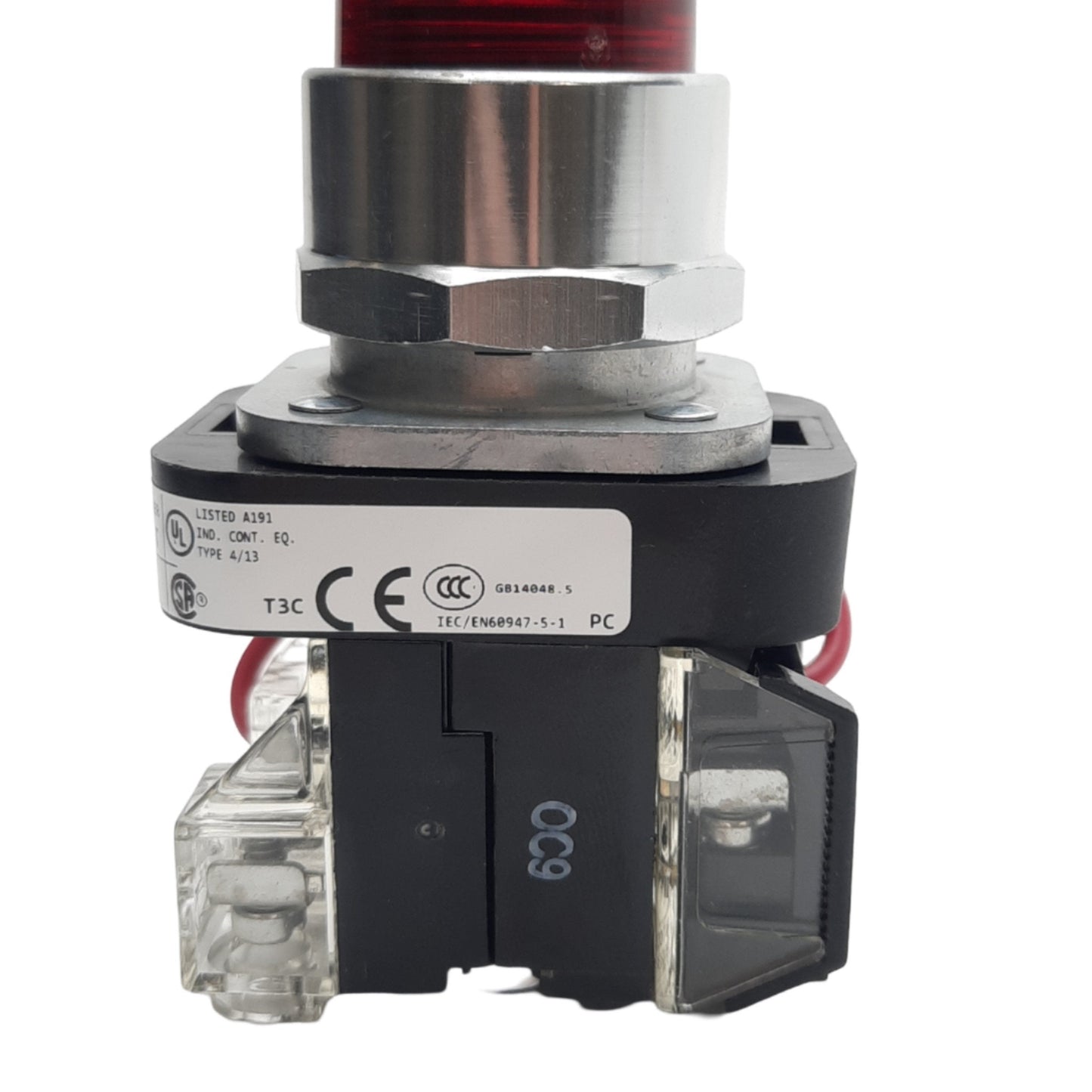 New Allen Bradley 800TC-QT10R Push/Test Pilot Light, 30mm, Red, 120VAC/DC, 1 NO 1 NC