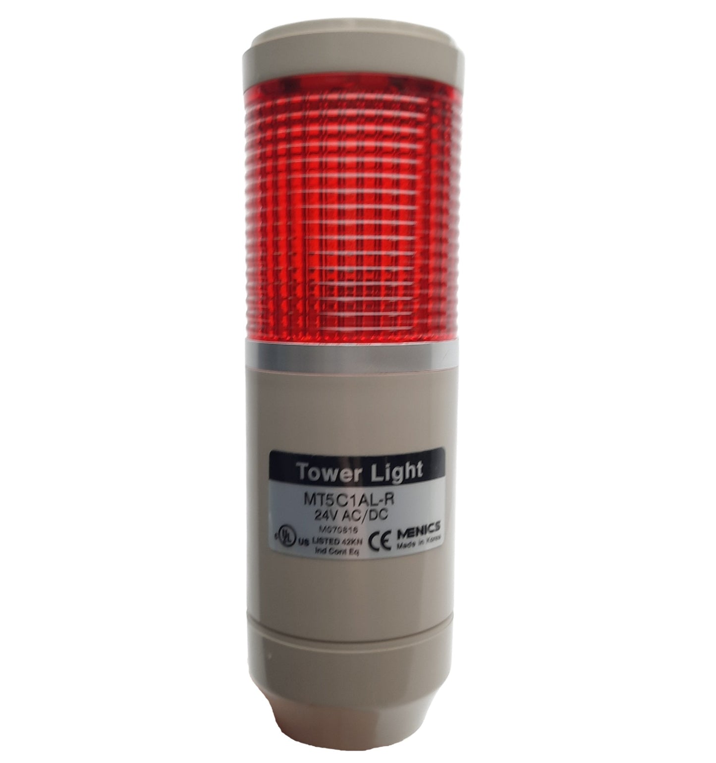 New Menics MT5C1AL-R Light Tower, ø56mm, 24V AC/DC, Red, Steady or Flashing