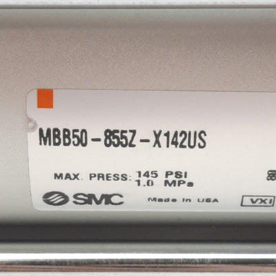 New SMC MBB50-855Z-X142US Tie-Rod Cylinder, ø50mm Bore, 855mm Stroke, 1.0MPa, Rc1/4