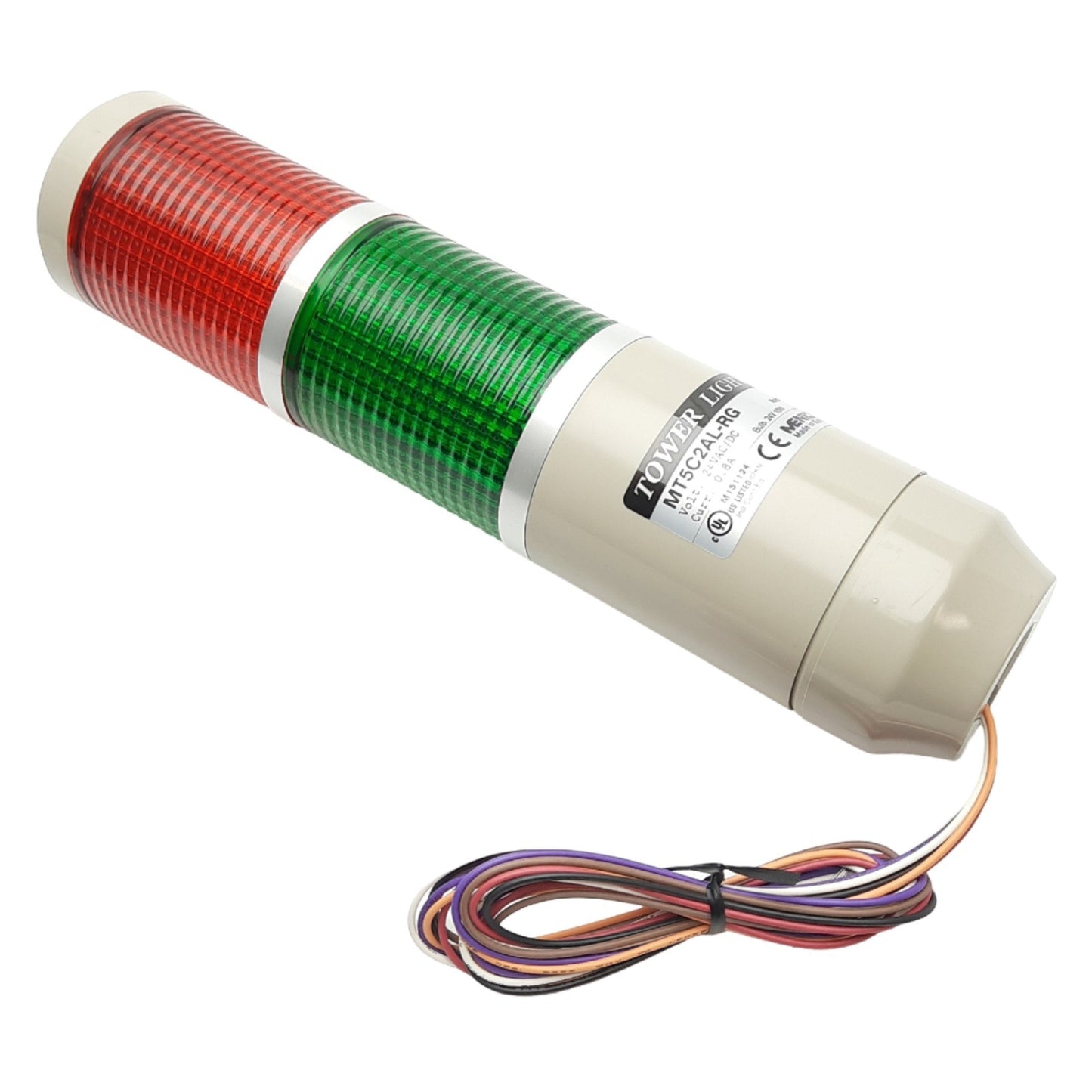 New Menics MT5C2AL-RG Light Tower, ø56mm, 24 VAC/DC, Red and Green, Steady/Flashing