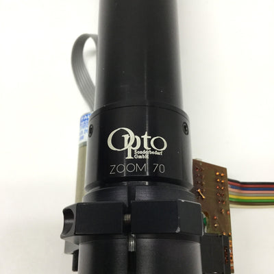 Used Opto ZOOM 70 Motorized Microscope Inspection Camera Lens, 1-7x, C-Mount